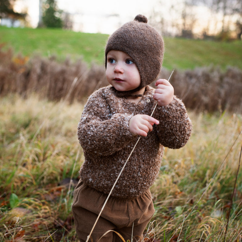 Baby Suri Alpaca Bonnet - Pine Cone