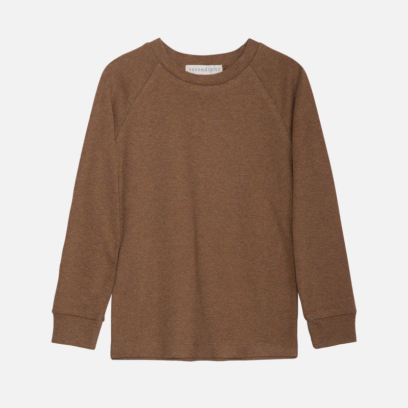 Cotton Raglan Tee - Almond Melange
