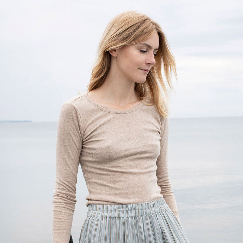 Women's Cotton Top - Oat Melange