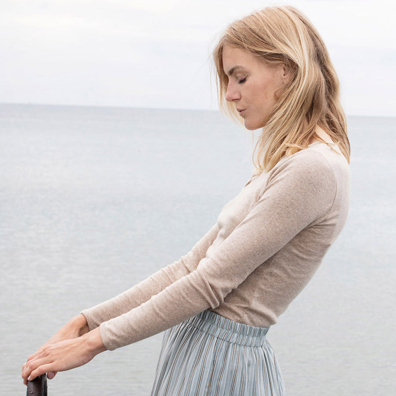 Women's Cotton Top - Oat Melange