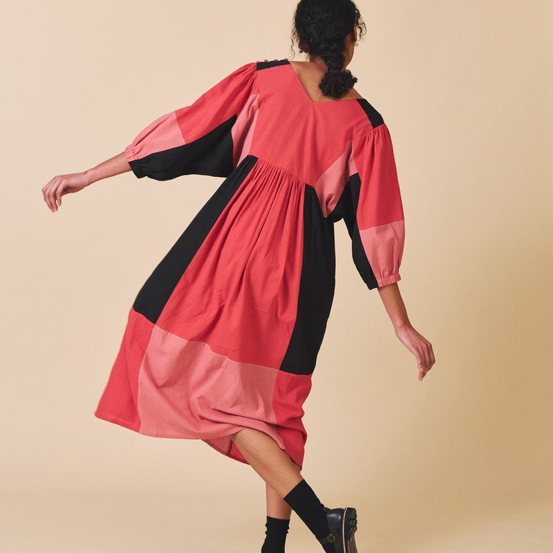 Women's Cotton/Linen Dotty Dress - Mix