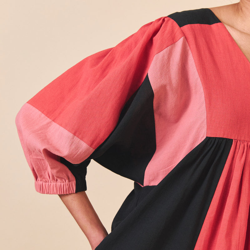 Women's Cotton/Linen Dotty Dress - Mix