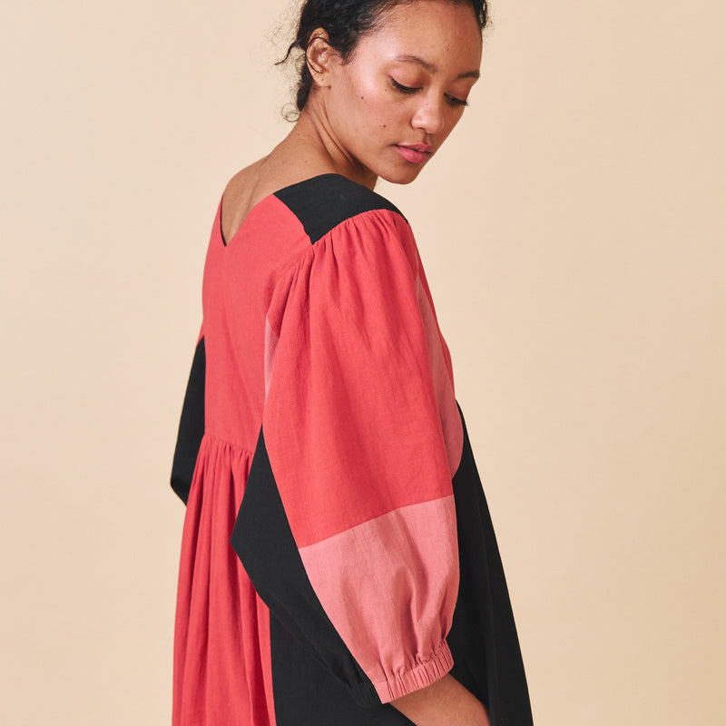 Women's Cotton/Linen Dotty Dress - Mix