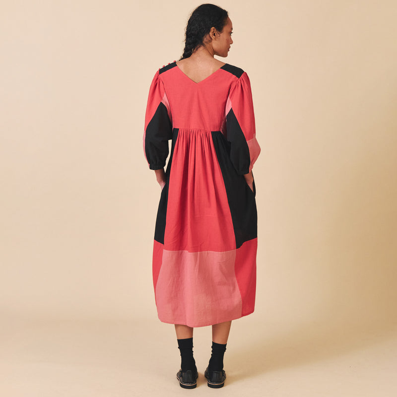 Women's Cotton/Linen Dotty Dress - Mix