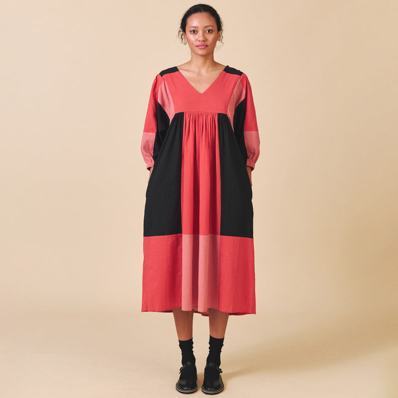 Women's Cotton/Linen Dotty Dress - Mix