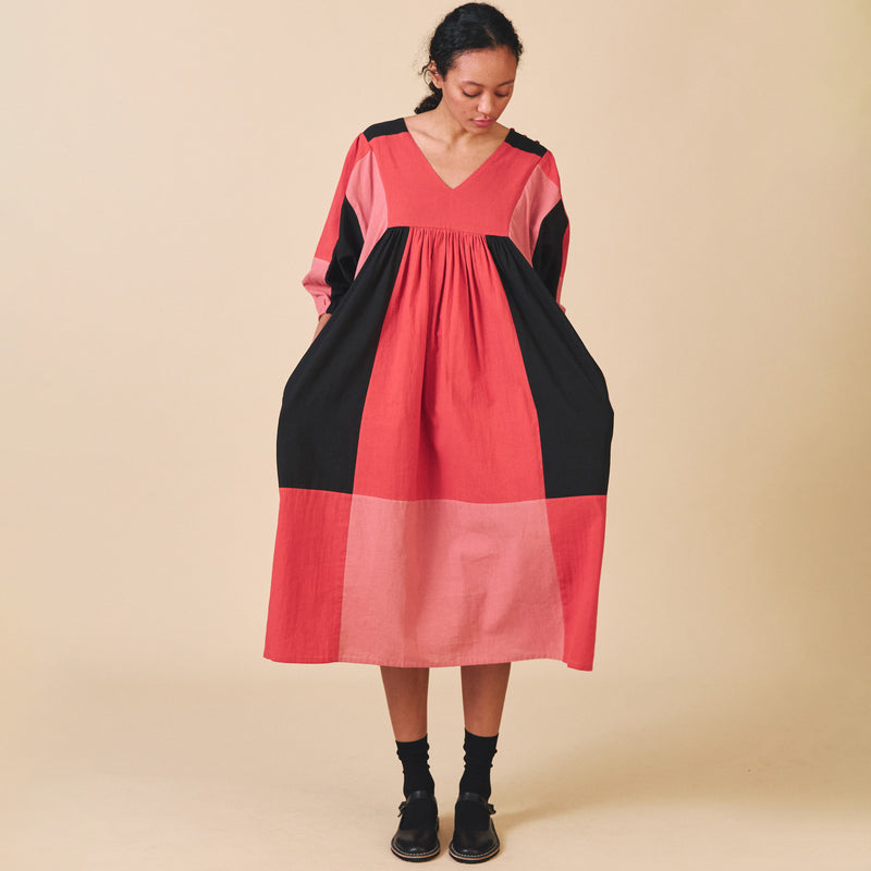 Women's Cotton/Linen Dotty Dress - Mix