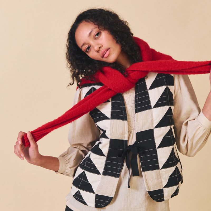 Women's Cotton Sib Vest - Mono Mix