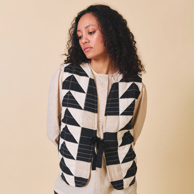 Women's Cotton Sib Vest - Mono Mix