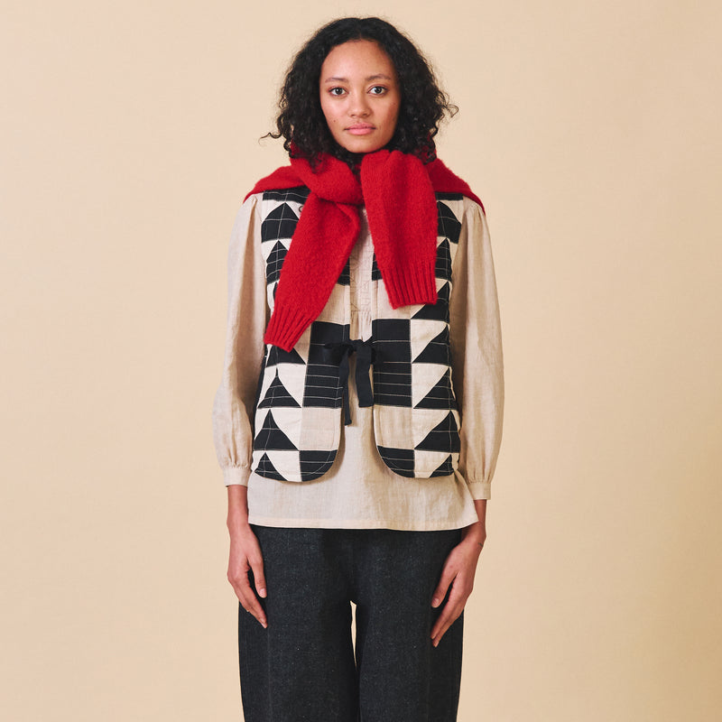 Women's Cotton Sib Vest - Mono Mix