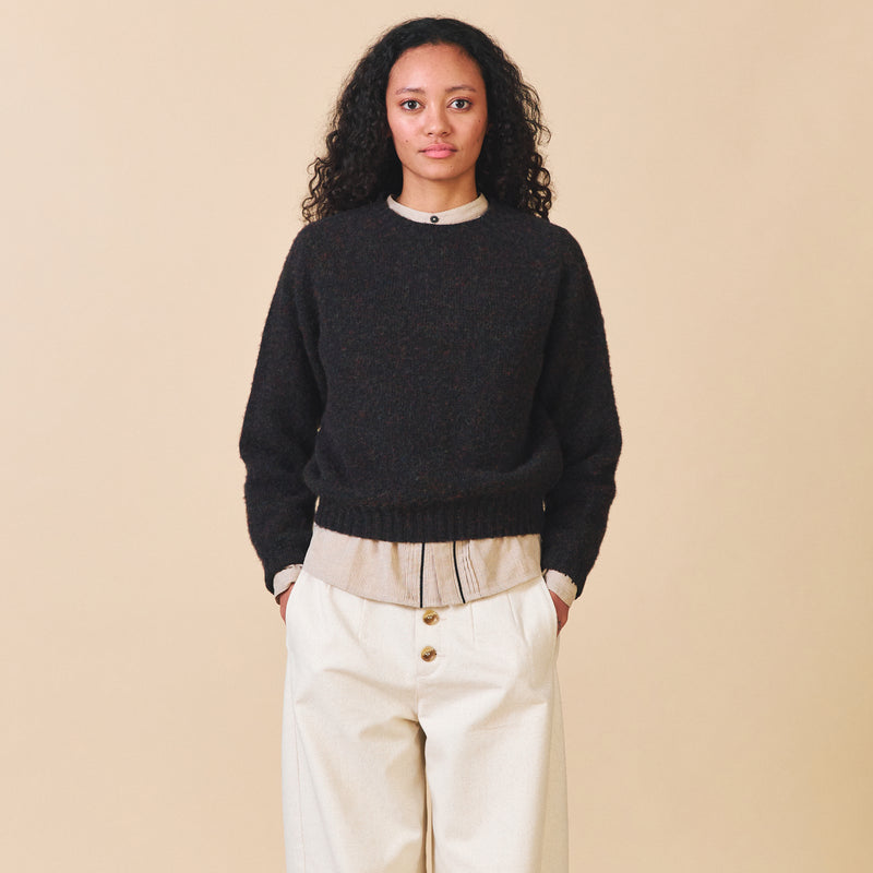 Women's Wool Nova Jumper - Black Marl