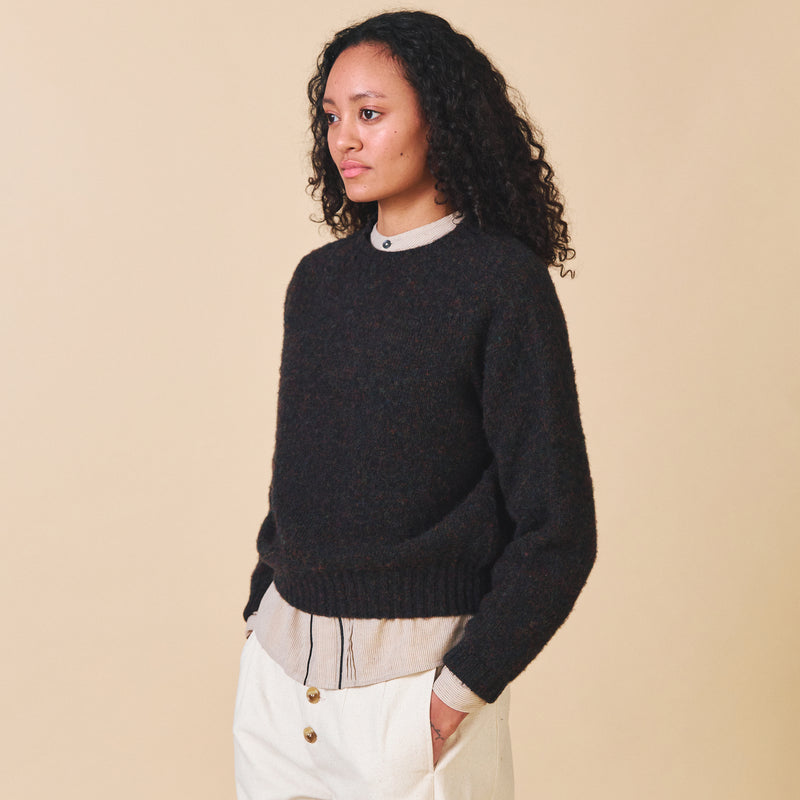 Women's Wool Nova Jumper - Black Marl