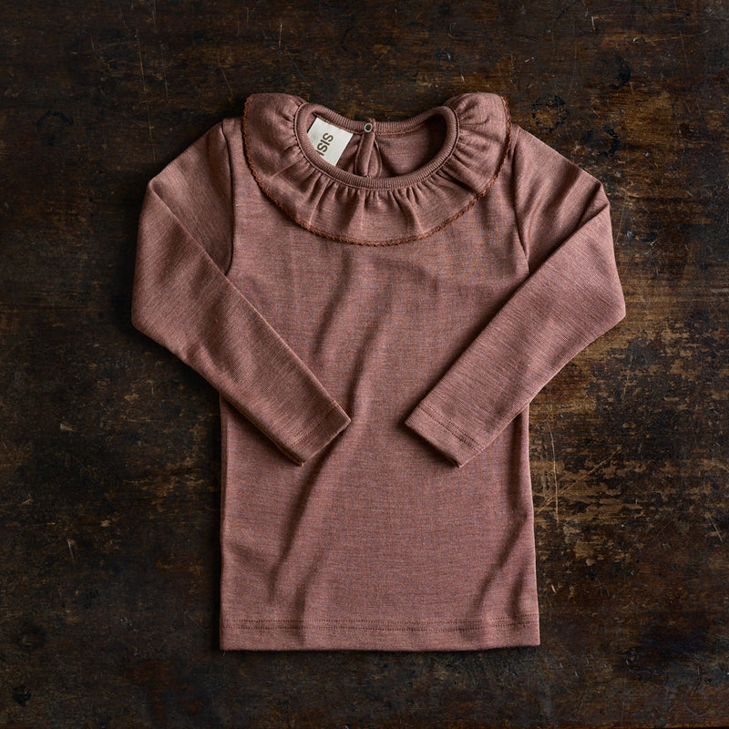 Wren Baby & Kids Top - Merino Wool & Silk - Russet