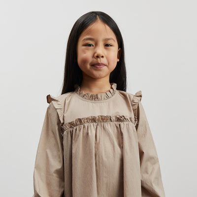 Cotton Marigold Dress - Roasted Brown