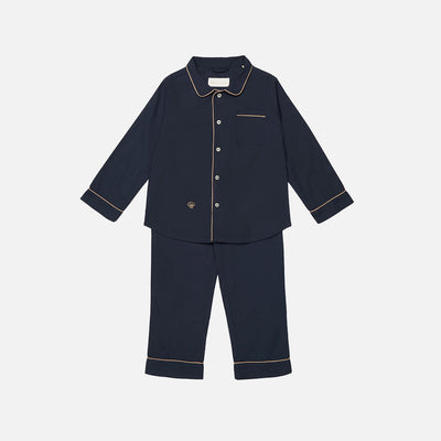 Cotton Skall Pyjamas - Dark Navy/Roasted Brown