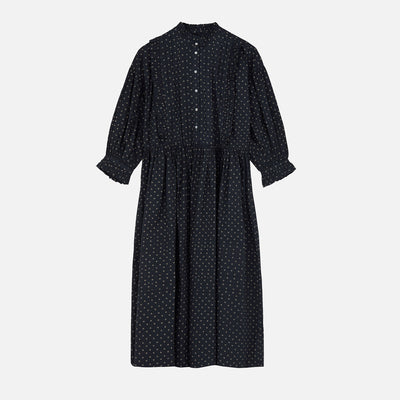 Womens Cotton Oversize Stevie Dress - Midnight Beige Print