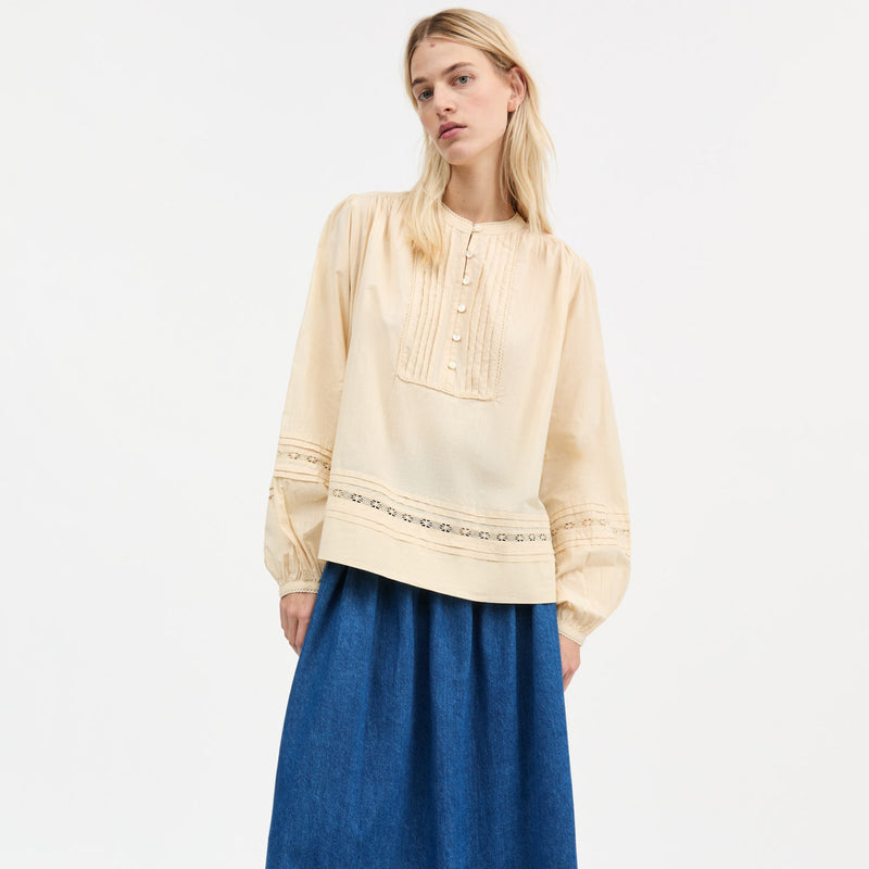 Women's Cotton Leaf Shirt - Antique Beige