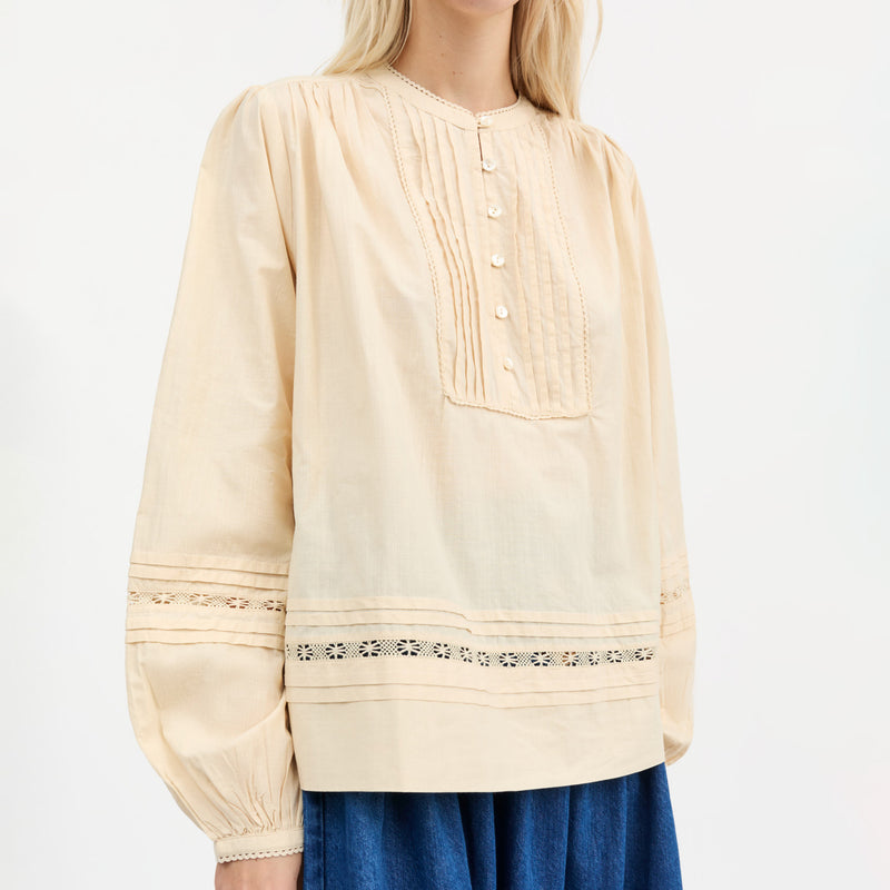 Women's Cotton Leaf Shirt - Antique Beige