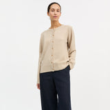 Women's Merino Wool Senna Cardigan - Beige Mouliné
