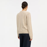 Women's Merino Wool Senna Cardigan - Beige Mouliné