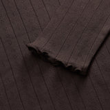 Women's Cotton Edie LS Top - Dark Brown