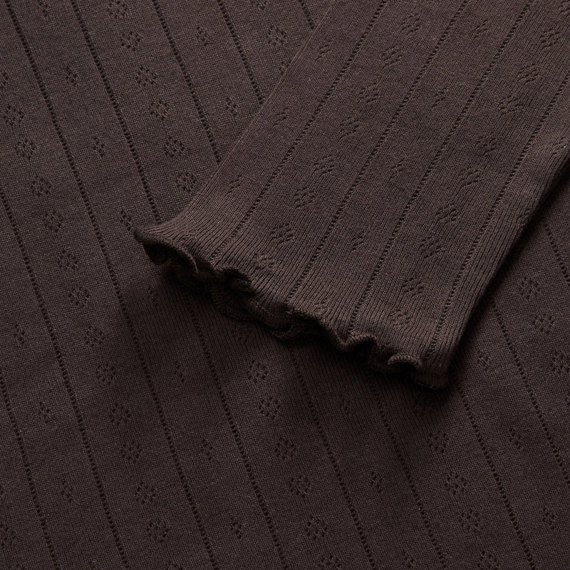 Women's Cotton Edie LS Top - Dark Brown