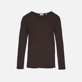 Women's Cotton Edie LS Top - Dark Brown