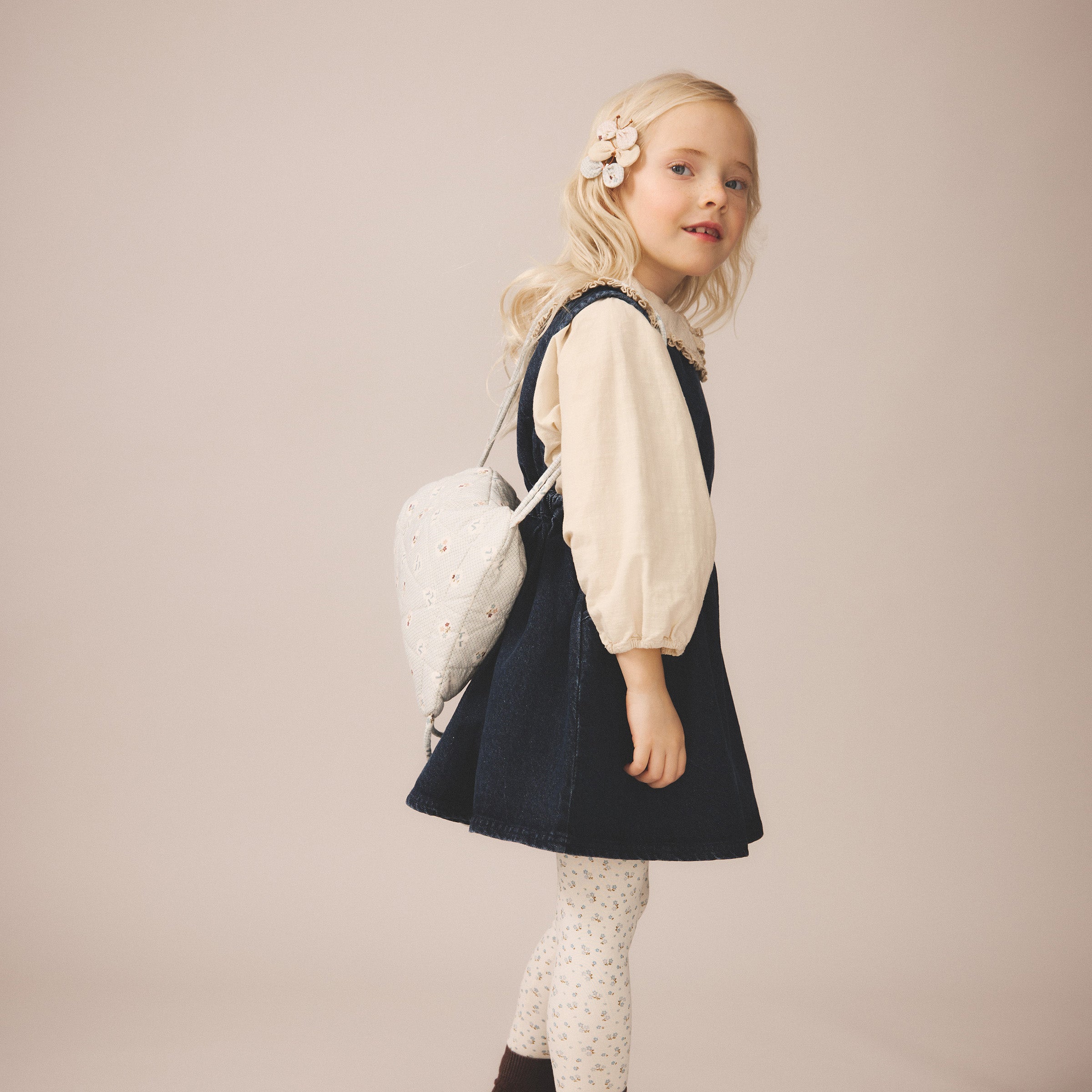 【soor ploom】Tippi Pinafore  eco wash 5y Cotton Tippi Pinafore - Eco Wash – MamaOwl