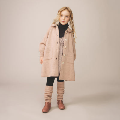 Kids Merino Wool Ruth Coat - Rose Smoke