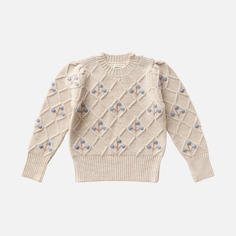 Kids Merino Wool Wilma Pullover - Linen