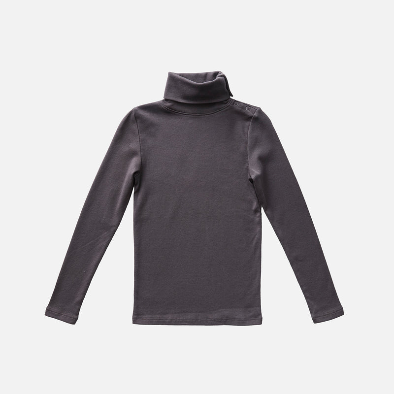 Kids Pima Cotton Snap Turtleneck - Dusk