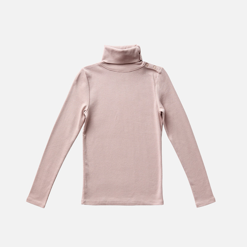 Kids Pima Cotton Snap Turtleneck - Pigeon