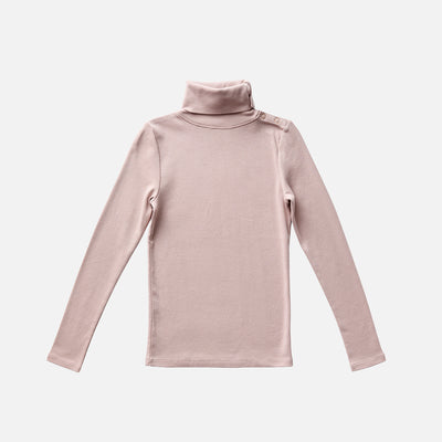 Kids Pima Cotton Snap Turtleneck - Pigeon