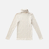 Kids Pima Cotton Snap Turtleneck - Powder Calico Print