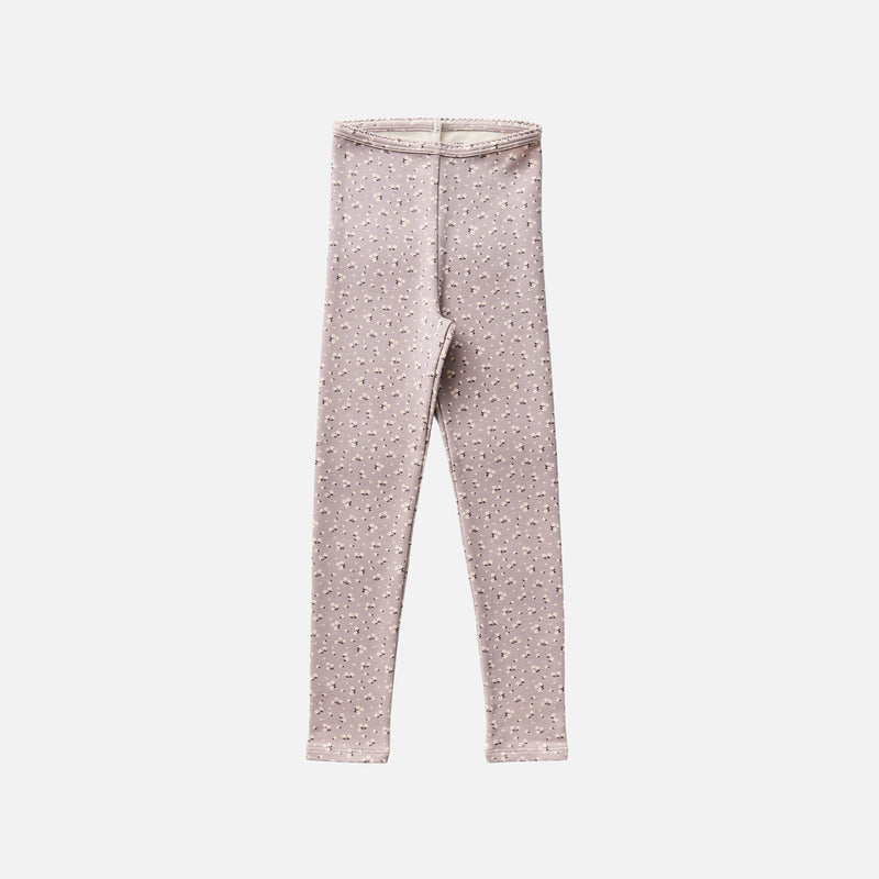 Kids Pima Cotton Stretch Leggings - Pigeon Calico Print