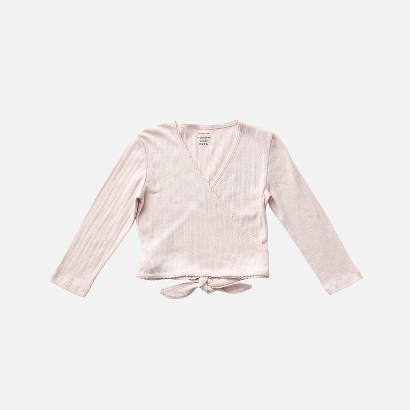 Kids Pima Cotton Wrap Tee - Pixie Dust Pointelle