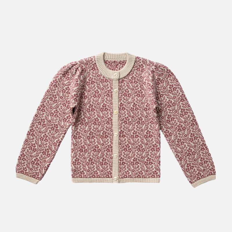 Merino Wool Judith Cardigan - Cherry