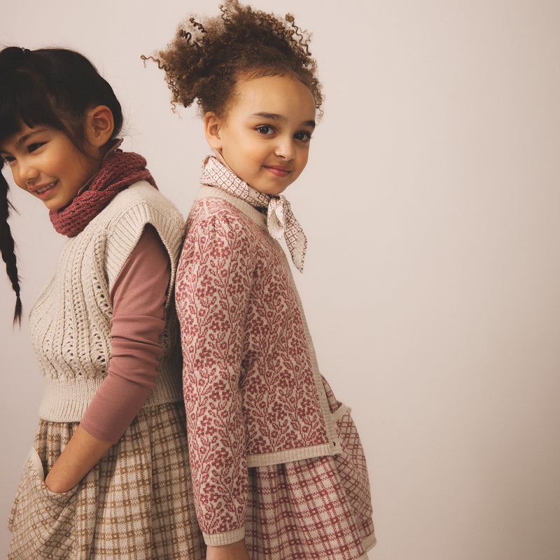 Merino Wool Judith Cardigan - Cherry