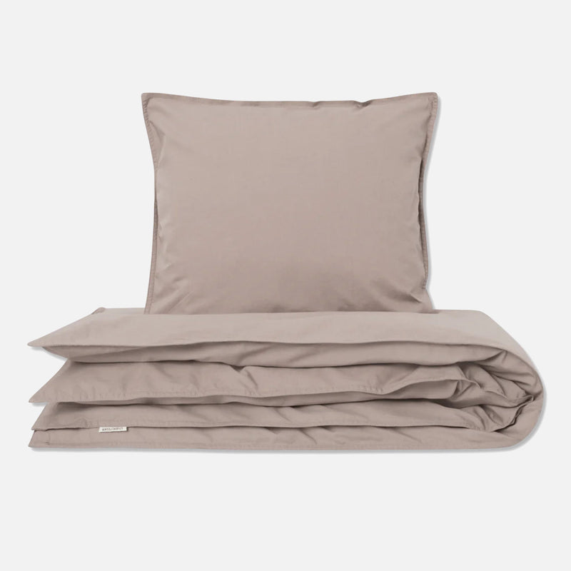 Cotton Duvet & Pillow Cover - Taupe - Junior Size - 100x140/40x45cm