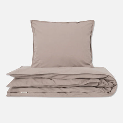 Cotton Duvet & Pillow Cover - Taupe - 100x140/40x45cm
