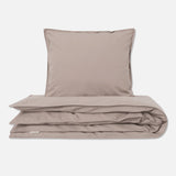 Cotton Duvet & Pillow Cover - Taupe - 140x200/60x63cm