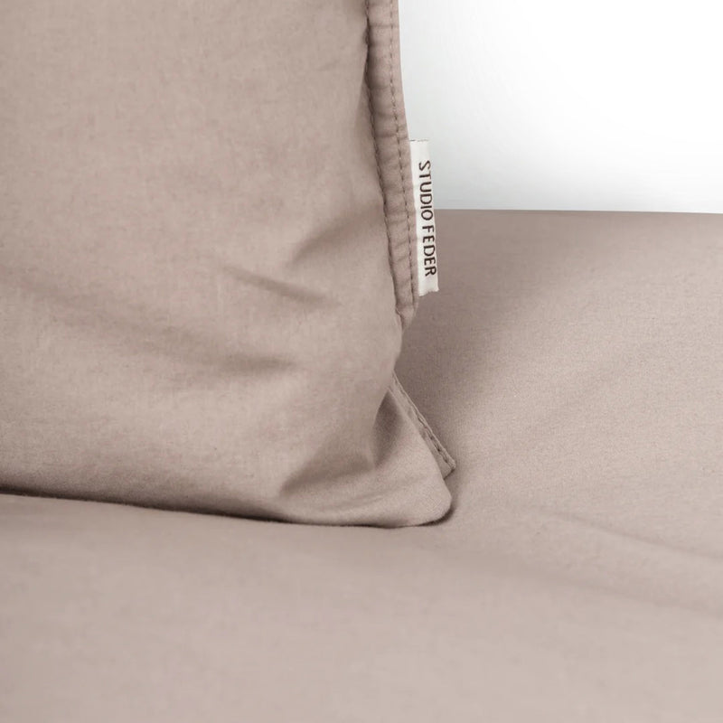 Cotton Duvet & Pillow Cover - Taupe - Junior Size - 100x140/40x45cm