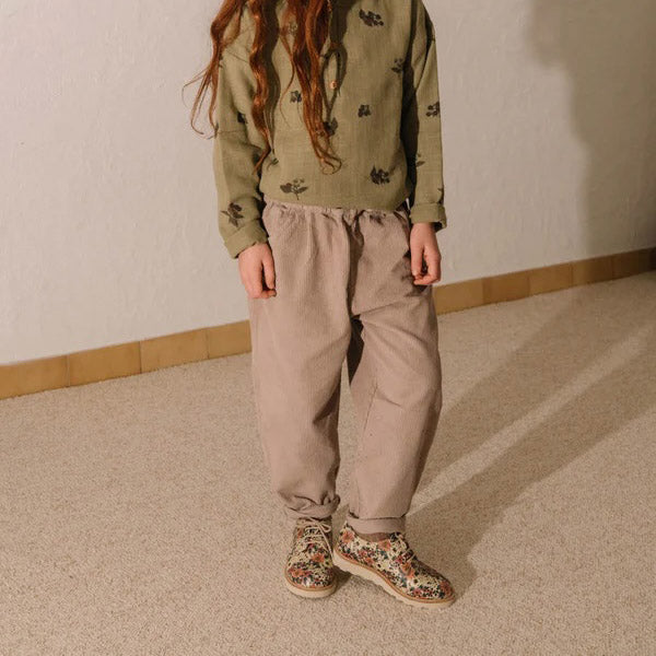 Cotton Corduroy Carrot Pants - Light Mauve