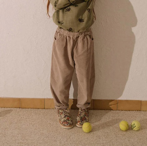 Cotton Corduroy Carrot Pants - Light Mauve