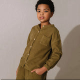 Cotton Corduroy Jim Shirt - Green Nutria