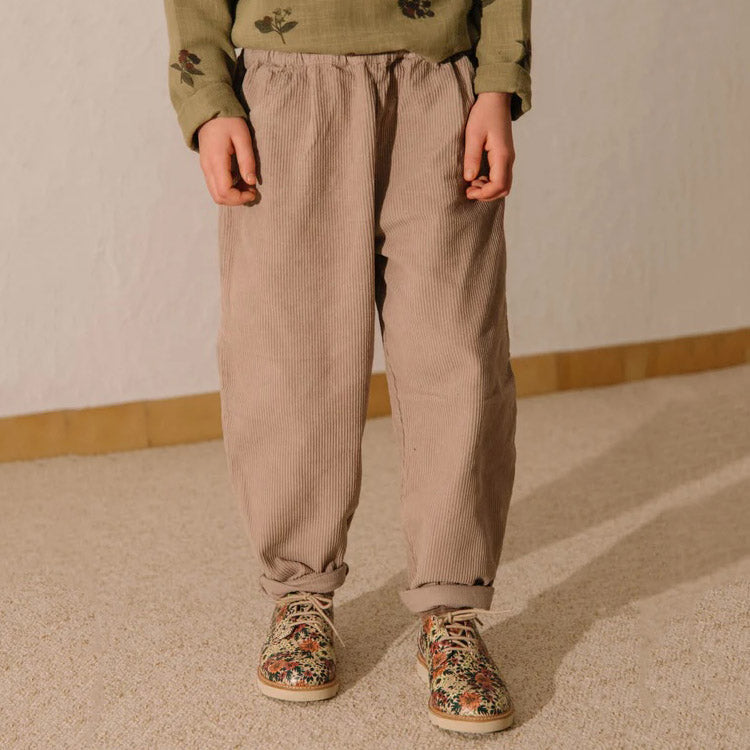 Cotton Corduroy Carrot Pants - Light Mauve