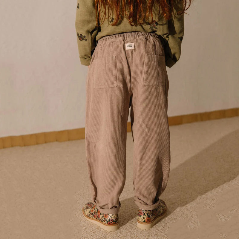 Cotton Corduroy Carrot Pants - Light Mauve