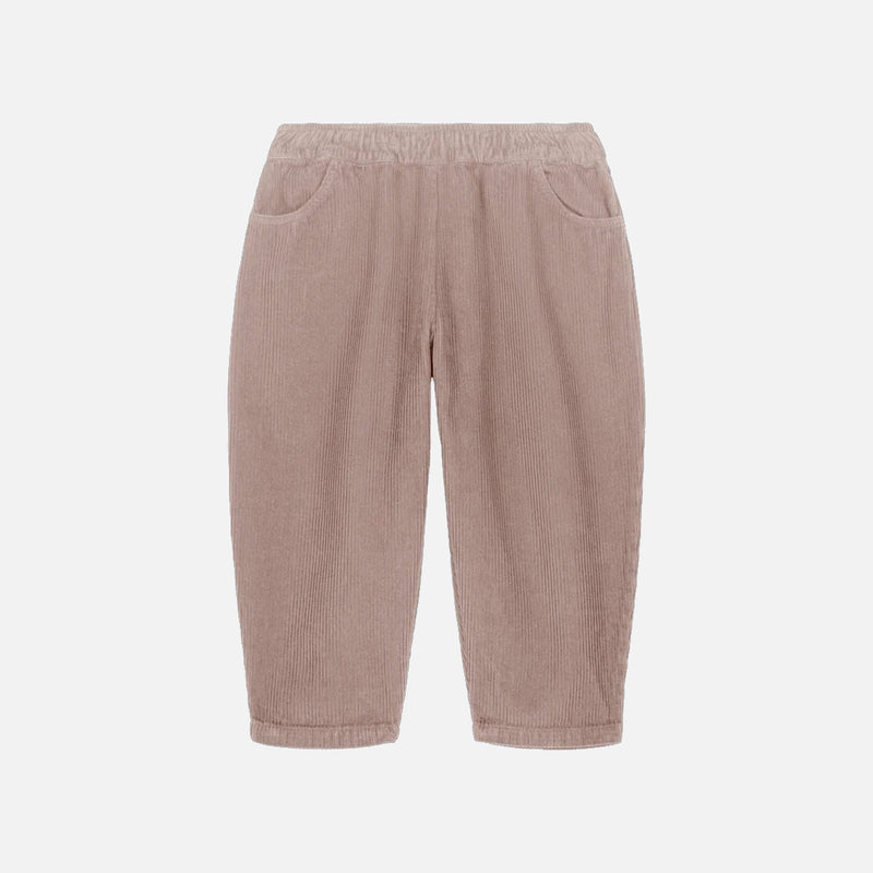 Cotton Corduroy Carrot Pants - Light Mauve