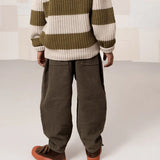 Cotton Corduroy Carrot Pants - Dark Taupe