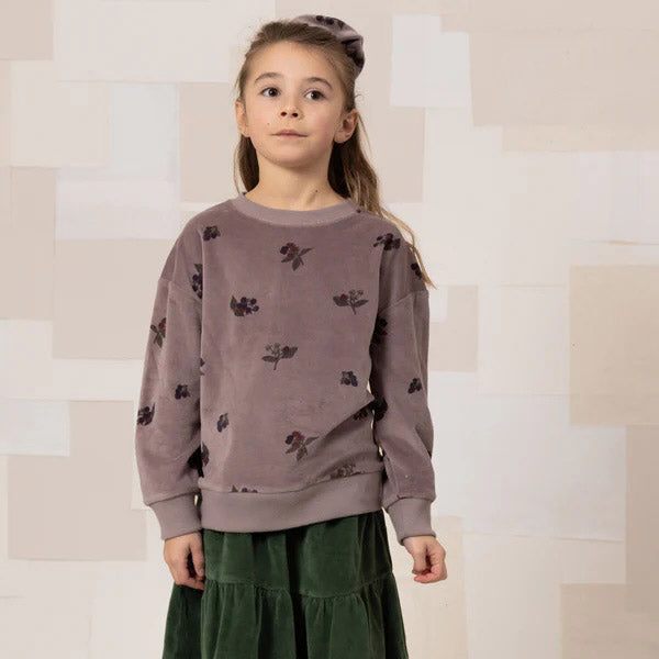 Cotton Velvet Bart Sweatshirt - Mauve Blackberries