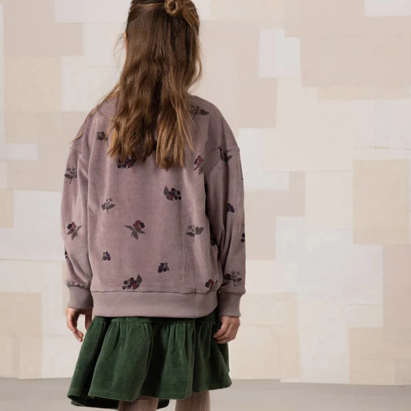 Cotton Velvet Bart Sweatshirt - Mauve Blackberries